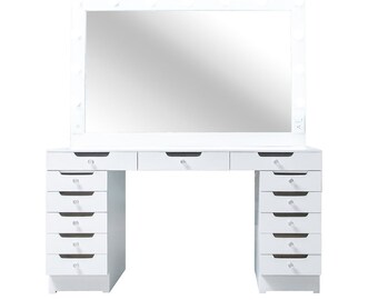 Hollywood  Vanity  Mirror  & Desk. Pre Assemble desk 59 inches