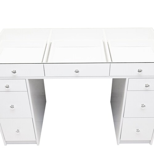 Glass Top Desk. Vanity Desk. 47 Inch Etsy