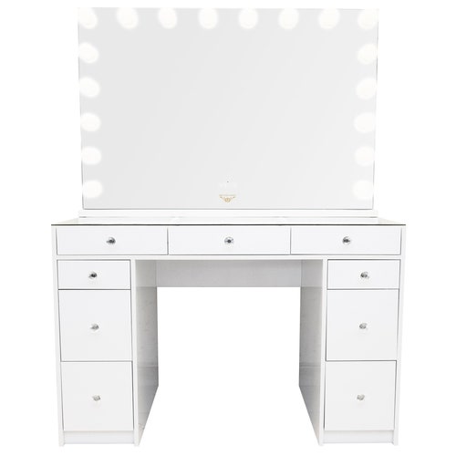 Glass Top Desk. Vanity Desk. 47 Inch Etsy