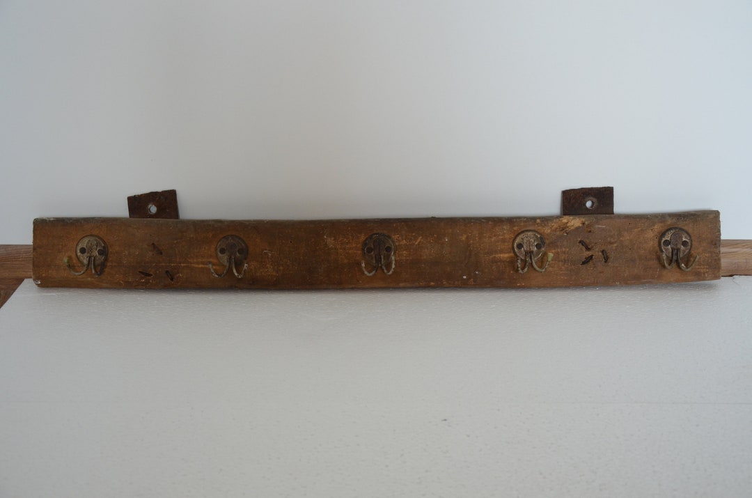 Antique Wall Hanger, Vintage Wooden Hanger, Wall Decor, Hat Hooks