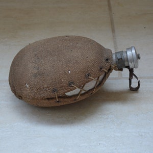 Vintage Canvas Flask, Military Water Bottle, Aluminum Military Canteen 1940s, Military Flask, Soldier Flask, Army Flask, USSR Water Bottle