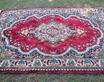 Large Vintage Turkish Persian Wool Area Carpet from Sheep's Wool, Vintage Wool Carpet from Turkey, Handmade Turkish Area Carpet 6.56x9.84ft