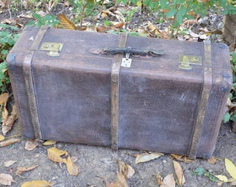 Vintage Leather Suitcase Big Size, Old Luggages, Vintage Suitcase, Large Suitcase, Luggage Suitcase, Antique Suitcase