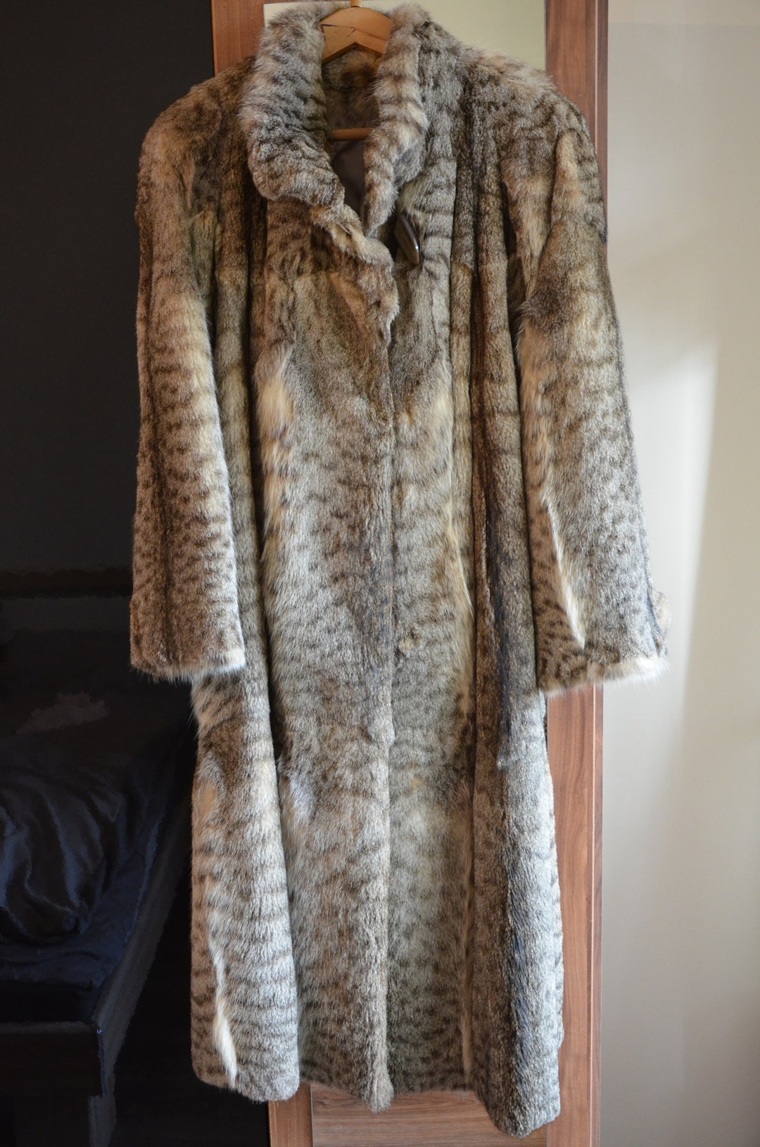 Vintage Women's Fur Coat, Long Fur Coat, Boho Bohemian, Winter Long Coat, Almost Famous Rich