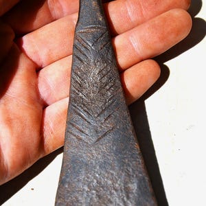 Antique Primitive Hand-forged Kitchen Spatula, Hand-forged in the mid-19th Century, Cooking Tool, Primitive Kitchen Spatula, Scraper Spoon