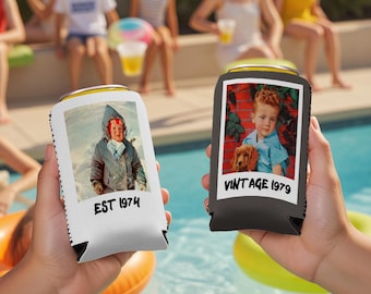 Custom Photo Birthday Can Coolers, Personalized Party Favors