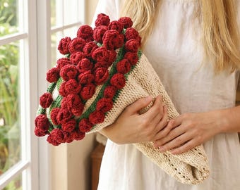 Personalized Crochet Bouquet Blanket, Lily of the Valley Floral Throw, Embroidered Name Gift