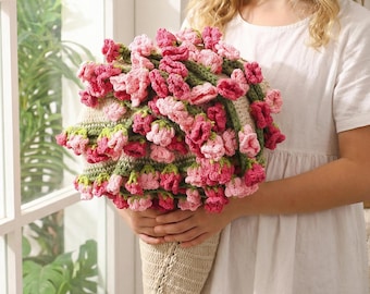 Crocheted Bouquet Blanket, 3D Floral Knit Throw, Personalized Keepsake Gift