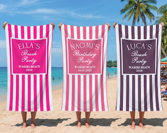Custom Group Trip 2026 Beach Towel, Personalized Vacation Gift, Bachelorette Gift, Custom Towel, Wedding Gift, Party Favor, Girls Trip Gift