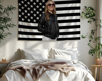 Custom American Flag with Your Photo, Personalized Image Tapestry Wall Decoration for Dormitories Living Rooms Bedrooms, Funny Birthday Gift