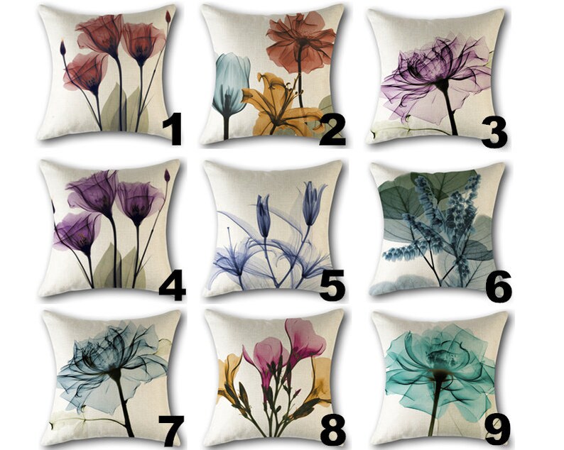 Personalized Custom Pillow case Mystery Flowers Custom bench cushion cover Custom throw pillow case Home living room nursery Decor