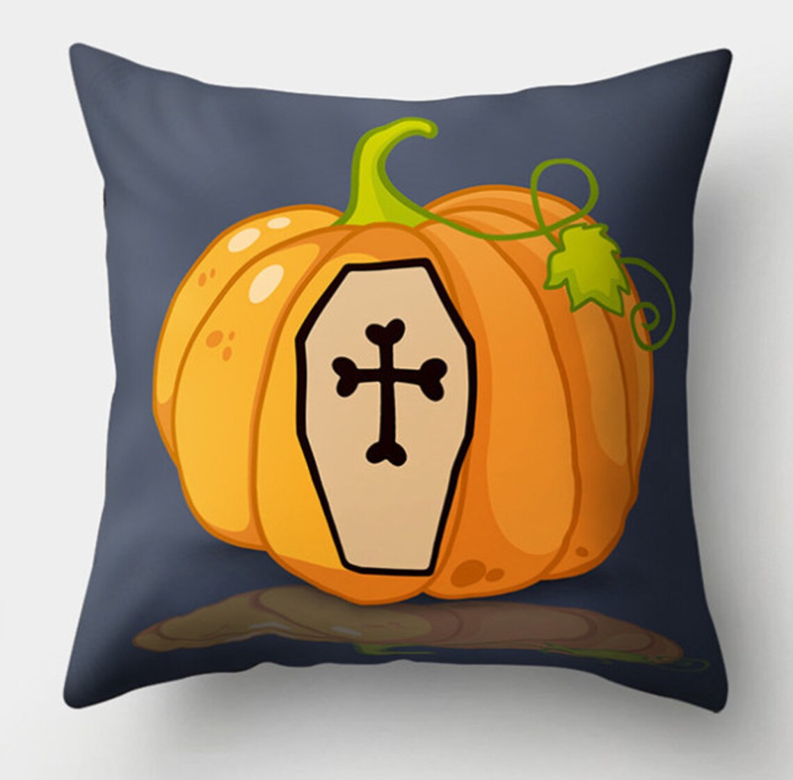 Grey Halloween Pumpkin Custom bench cushion cover Etsy