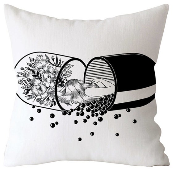 Black White Pop Art Custom Bench Cushion Cover Personalized Etsy