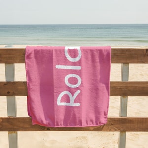 Custom Solid Color Beach Towel,Personalized Bath Towel With Name,Pool Towel For Adults,Vacation Gift,Picnic Towel,Oversized Beach Towel image 7