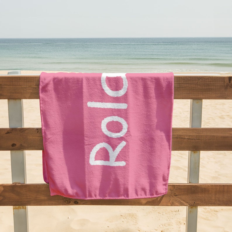 Custom Solid Color Beach Towel,Personalized Bath Towel With Name,Pool Towel For Adults,Vacation Gift,Picnic Towel,Oversized Beach Towel image 7