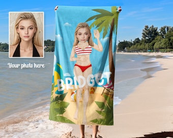 Custom Photo Beach Towel, Personalized Microfiber Pool Towel