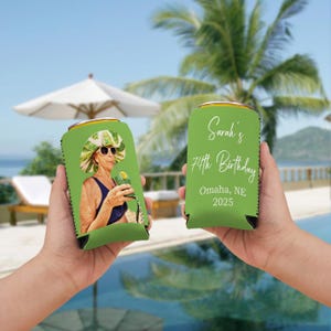 Customized Photo & Text Can Coolers, Can Sleeves, Party Gifts for 30th 40th 50th Birthdays, Funny Birthday Favors Bachelorette Party