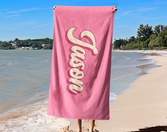 Personalized Multicolor Beach Towel,Swim Towel,Custom Name Bath Towel,Pool Towel For Adult,Vacation Gift,Picnic Towel,Turkish Beach Towel