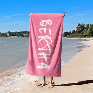 Personalized Name Beach Towel,Custom Bath Towel With Name,Pool Towel For Adult/Men/Woman,Vacation Gift,Picnic Towel,Turkish Beach Towel