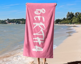 Toalla de playa personalizada con nombre, toalla de baño personalizada con nombre, toalla de piscina para adultos/hombres/mujeres, regalo de vacaciones, toalla de picnic, toalla de playa turca