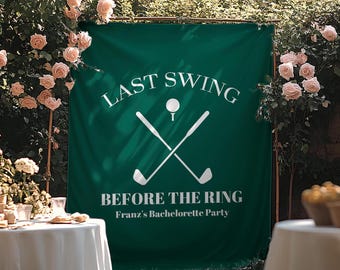 Custom Golf Bachelorette Tapestry, Last Swing Before The Ring Banner