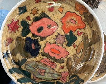 Hand-painted Fish Ceramic Food Safe Plate