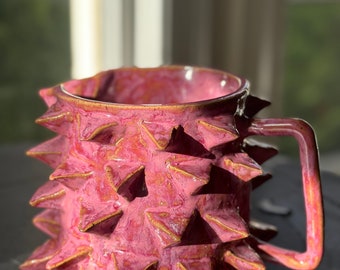 Pink Spike Ceramic Pitcher