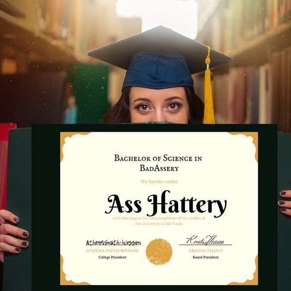 Gag Diploma Etsy