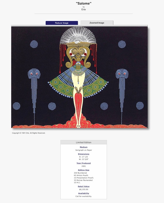 Erte Serigraph - Etsy