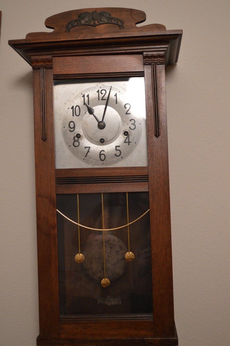 Antique German Wall Clock Schlenker Kienzle Most Likely Westminster Chime