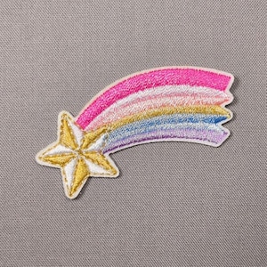 Rainbow Shooting Star Iron On Patch | Celestial Patch