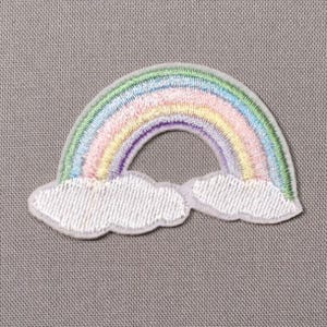 Rainbow and Cloud Embroidered Iron On Patch | Cute Patch