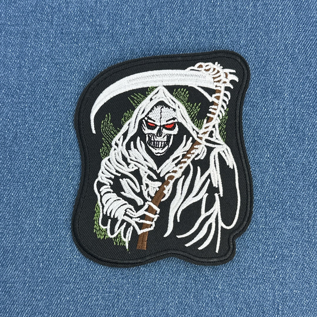 Grium Reeper Patch Grim Reaper of Death Iron on Patch - Etsy