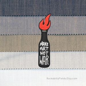 Make Art Not War Iron On Patch - DIY Crafts