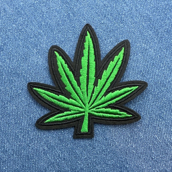 Marijuana Leaf 420 Pot Iron On Patch - DIY Crafts