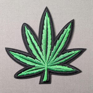 Green Pot Leaf 420 Embroidered Iron On Patch | Cannabis Patch