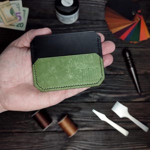 Tarjetero minimalista de cuero: billetera fina hecha a mano, tarjetero de cuero premium, billetera para hombre, regalo personalizado para él