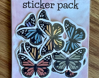 Mini Butterfly Sticker Pack: Waterproof Laptop Stickers (12 PC)