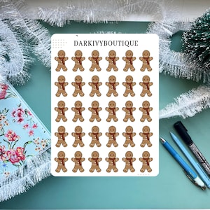 Gingerbread Sticker Sheet | Christmas stickers, holiday stickers, sticker sheet, journal stickers, planner stickers, christmas labels