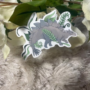 Pegatina de dinosaurio súper linda / pegatinas estéticas, pegatinas para botella de agua, pegatinas para computadoras portátiles, pegatina impermeable, pegatina para niños, pegatina para plantas