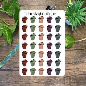 Trash Can Planner Stickers | icon stickers, schedule ahead, journaling,  planner stickers, calendar stickers, functional stickers