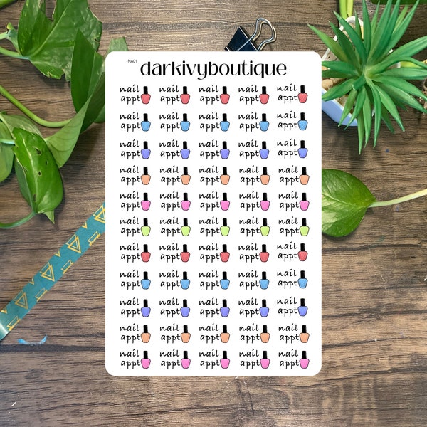 Nail Appointment Planner Stickers | nail polish, scheduling, plan ahead, nail stylist, schedule ahead, planner sticker sheets, calendar,