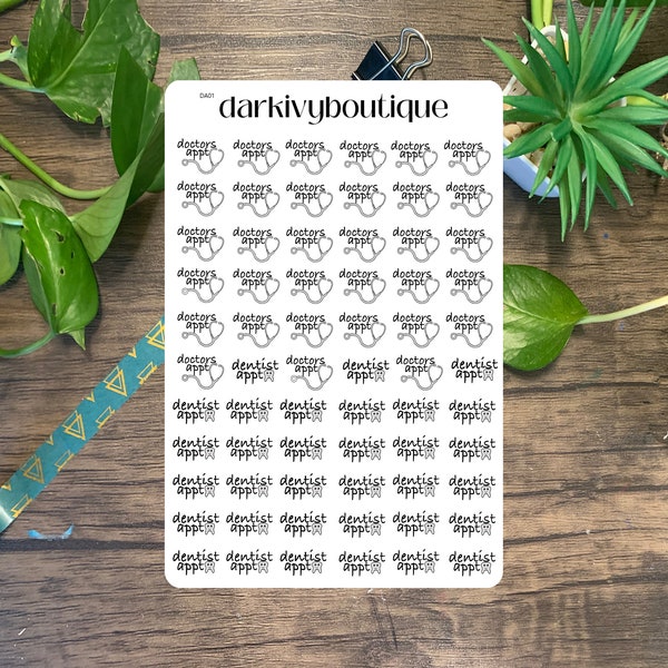 Doctors/Dentist appointment planner stickers | plan ahead, schedule ahead, stay organized, planner stickers, calendar stickers, doc appt,