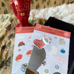 Kawaii Christmas Sticker Sheet | bujo stickers, aesthetic stickers, cute stickers, winter stickers, girly stickers, cute stationary, xmas