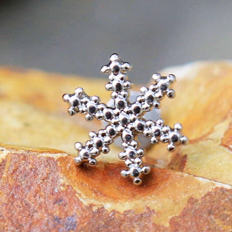 316L Stainless Steel Snowflake Labret