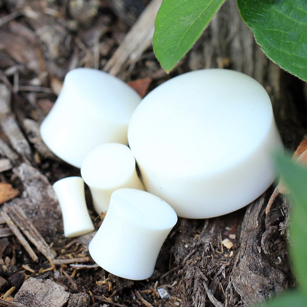 Organic White Buffalo Bone Saddle Ear Plug