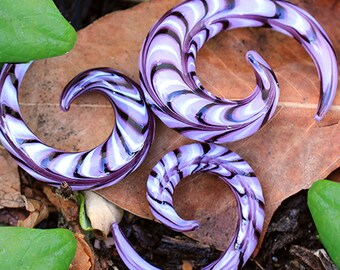 Purple Swirl Spiral Glass Taper