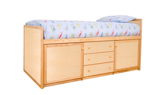 small cabin bed with storage