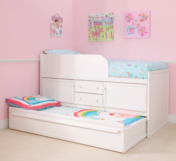 kids white storage bed