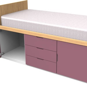 oak cabin bed with storage